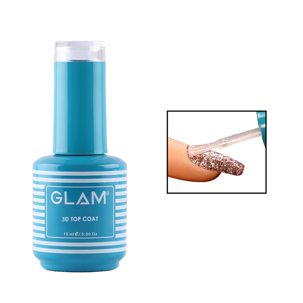 GLAM 3D Top Coat, 3d Top Coat Nail Polish