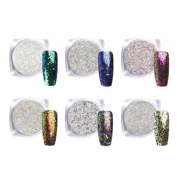 GLAM Glitter Chrome Powder 6 PCS SET