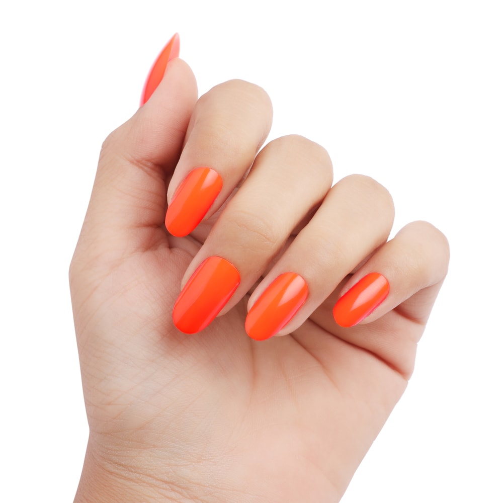 24pcs/set Medium-to-long Length Square Shaped Matte Orange Fake Nails With  French Style Design, Removable, Including A Nail File & A Jelly Glue,  Suitable For Fashionable Wear During Autumn Dusk | SHEIN USA
