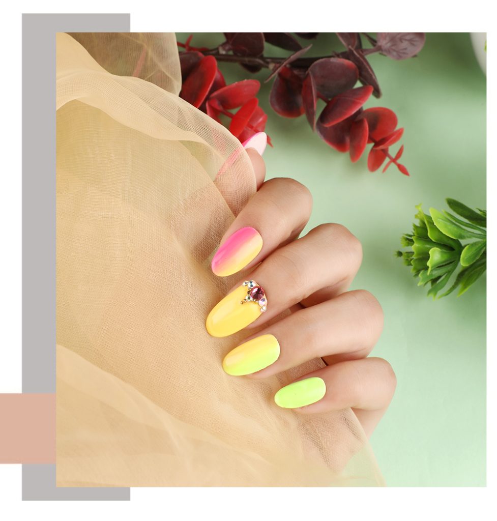 Yellow Tone Ombre Nails - The Nail Shop
